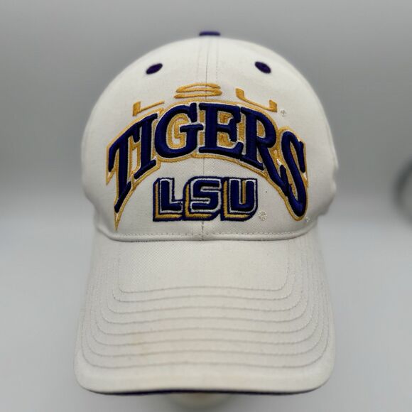 LSU Tigers White Adjustable Hat Top of the World Embroidered Cap Adult - Picture 1 of 11